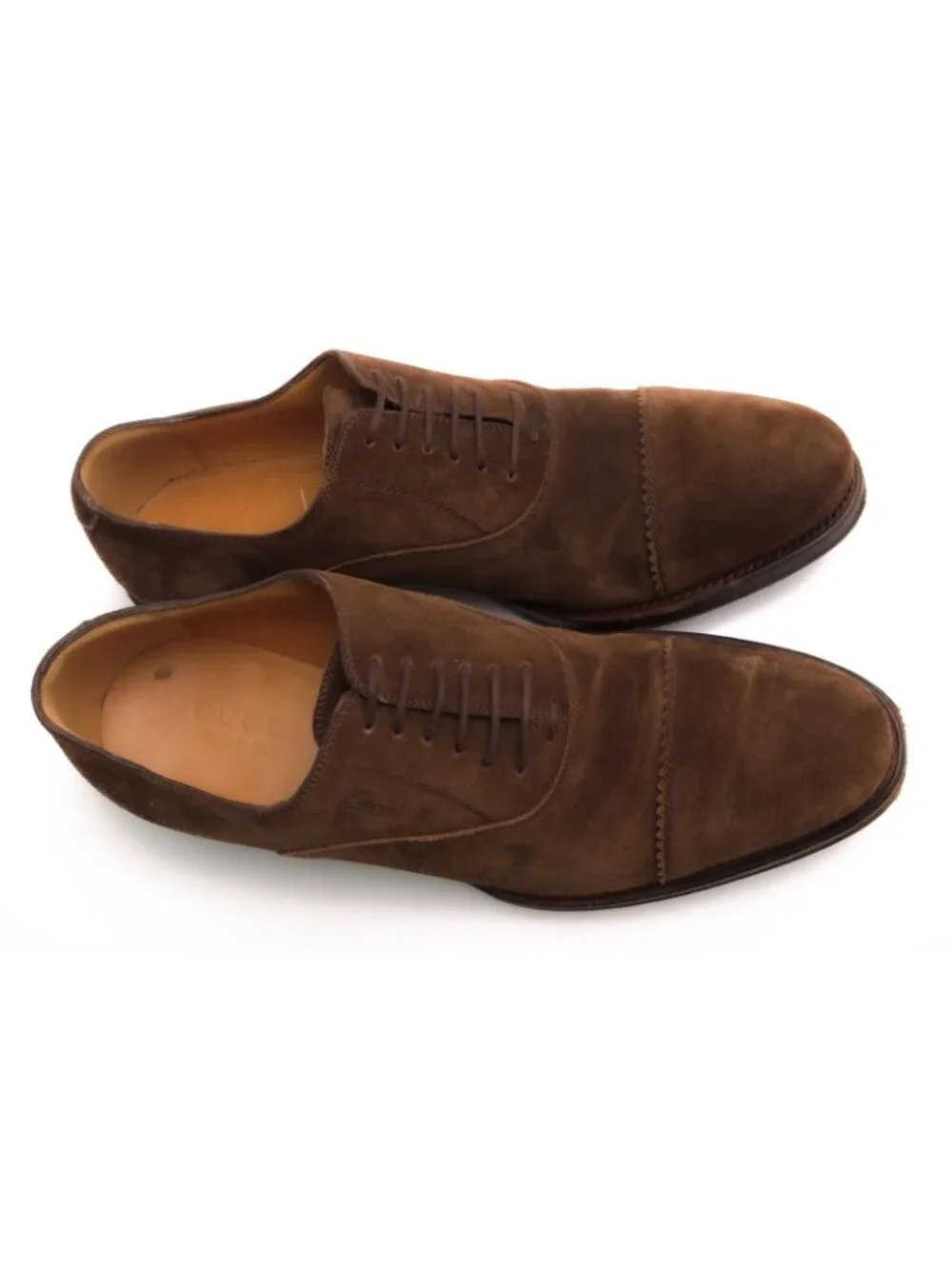Gucci Shoes Business Suede Leather Dark Brown Caim Millenium Straight Tip Sole